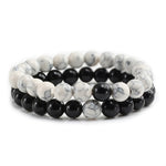 Unity Natural Stone Bead Bracelets (2 Piece set)